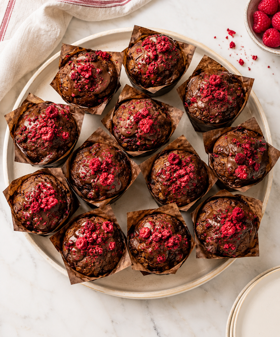 Chocolate Raspberry Muffin Platter