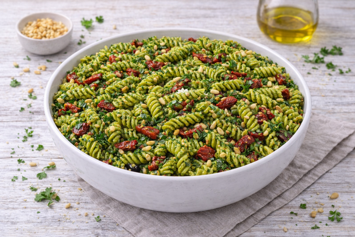 Fusilli Verdi Pesto & Sundried Tomato Salad