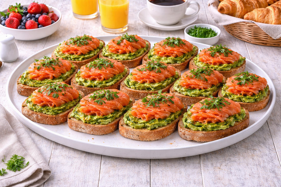 Avocado & Smoked Salmon Sourdough Toast Platter